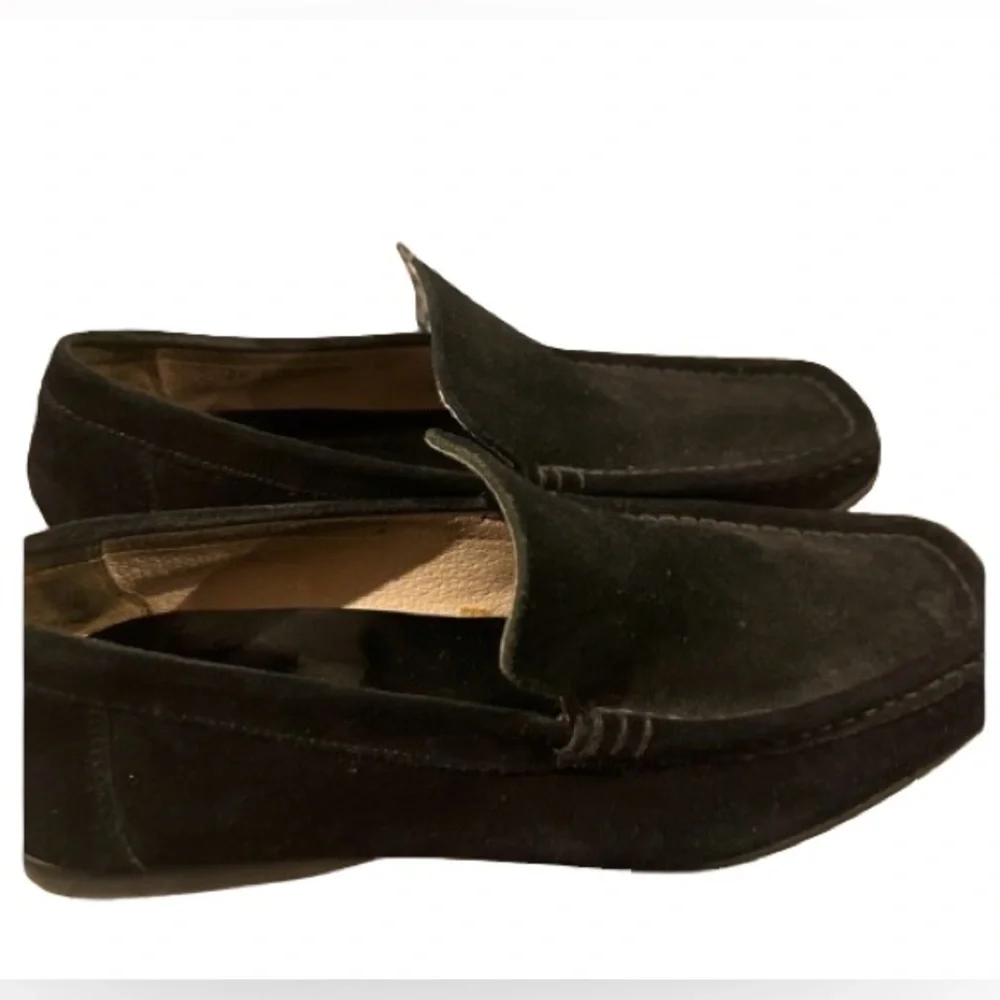 Vintage Black Suede Loafers Women’s Size 8 European Classic Slip On
